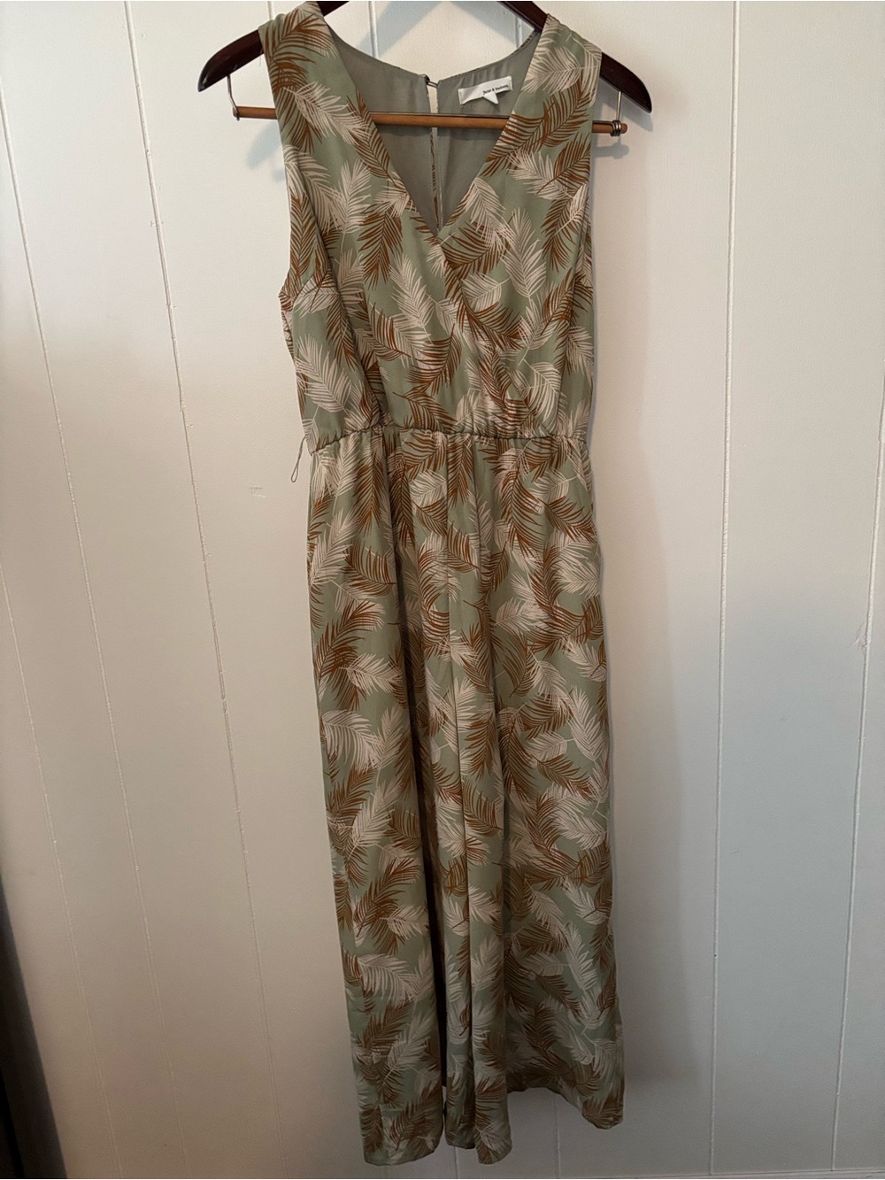june & hudson Tan Palm Print Jumpsuit